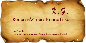 Korcsmáros Franciska névjegykártya